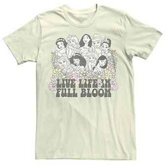 Disney Princesses Juniors' Live Life In Full Bloom Boyfriend Graphic Tee