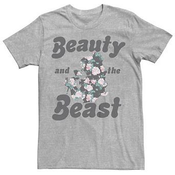 Disney's Beauty and The Beast Juniors' Belle Floral Silhouette Boyfriend Graphic Tee