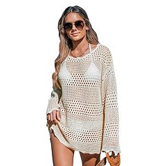 Plus Size A Shore Fit Kofi Mesh Fit 4 All Solutions Drawstring Swim Coverup