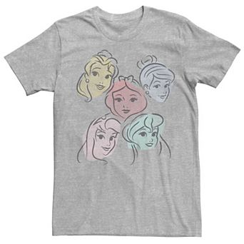 Disney Princesses Juniors' Head Sketches Boyfriend Graphic Tee