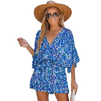 Women's Cupshe Abstract Print Drawstring Romper