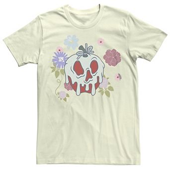 Disney's Snow White and The Seven Dwarfs Juniors' Floral Poison Apple Boyfriend Graphic Tee