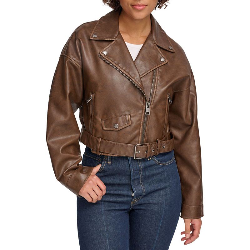Levi's Women's Cropped Belted Moto Jacket