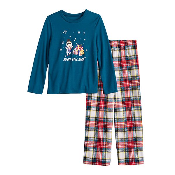 Boys 4-20 Jammies For Your Families&reg; Jingle Bell Rock Santa Claus Top & Bottoms Pajama Set - Light Skin Tone Santa (6-7)