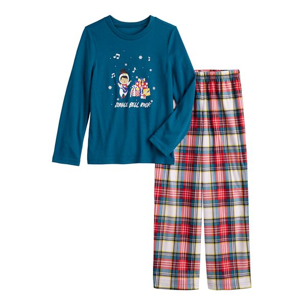 Boys 4-20 Jammies For Your Families® Jingle Bell Rock Pajama Top & Pajama Bottom Set - Md Skin Tone Snowman (4-5)