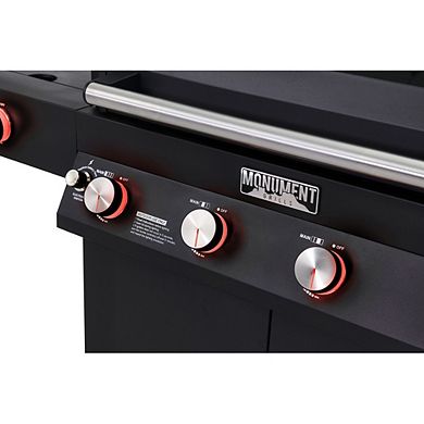 Monument Grills Denali Series D425- 4 Burner Smart Black Powder-Coated Propane Gas Grill