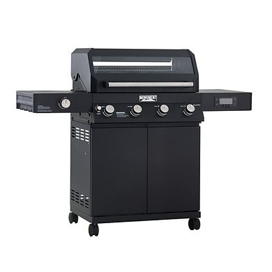Monument Grills Denali Series D425- 4 Burner Smart Black Powder-Coated Propane Gas Grill