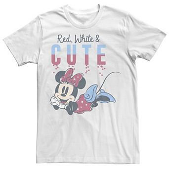 Disney's Minnie Mouse Juniors' Red White And Cute Boyfriend Graphic Tee