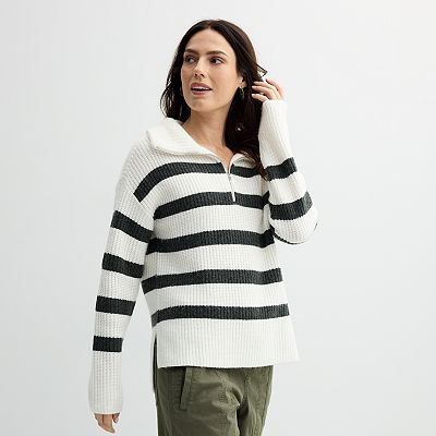 Women s Sonoma Goods For Life Quarter Zip Tunic Sweater
