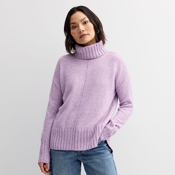 Women's Sonoma Goods For Life® Turtleneck Tunic Sweater - Lacey Lilac (MEDIUM)