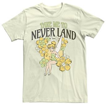 Disney's Tinker Bell Juniors' Take Me To Never Land Flowers Boyfriend Graphic Tee