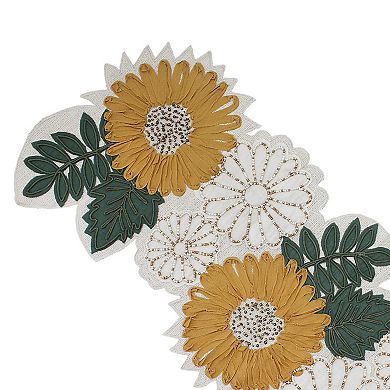 Celebrate Together™ Fall Embellished Burlap Sunflower Table Runner