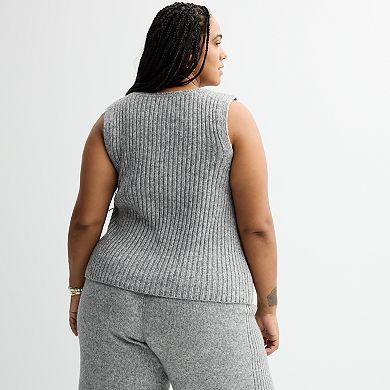 Plus Size Sonoma Goods For Life Ribbed Sweater Tank Top