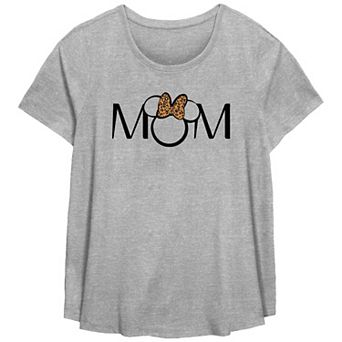 Disney's Minnie Mouse Mom Leopard Print Bow Plus Graphic Tee