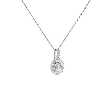 PRIMROSE Sterling Silver Cubic Zirconia Round Pendant Necklace