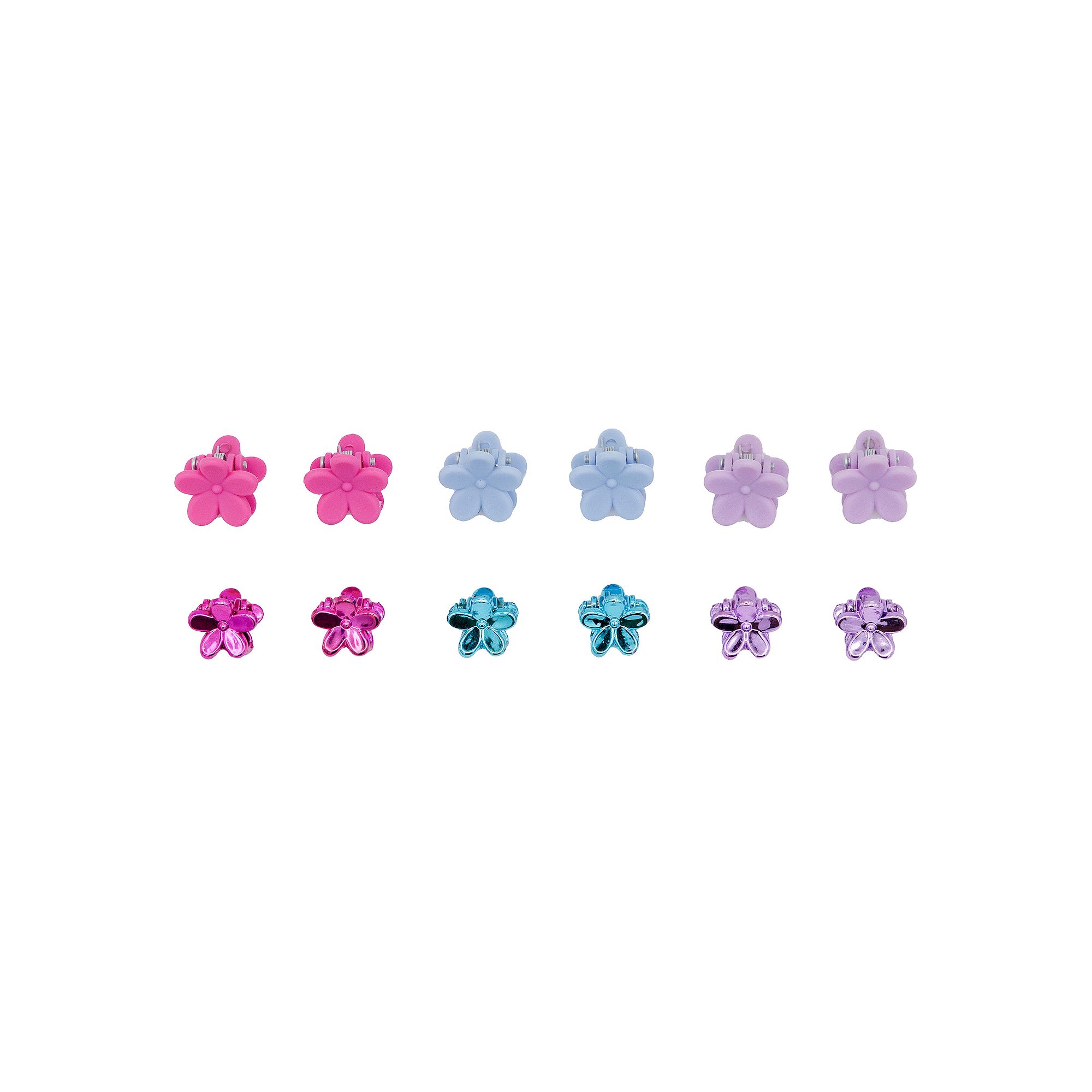 Girls Limited Too 12-Pack Mini Claw Clips, Grey Matte