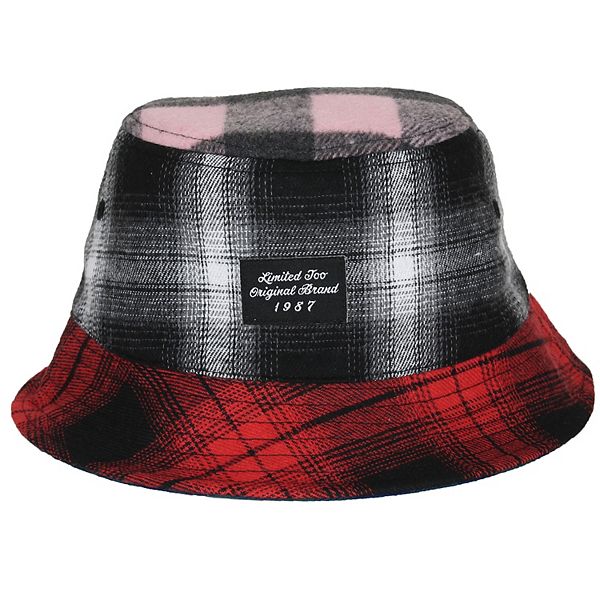帽子 EX PLAID REVERSIBLE Girls Limited Too Reversible Plaid Bucket Hat