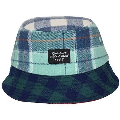 Girls Limited Too Reversible Plaid Bucket Hat