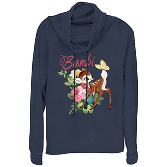Disney's Bambi Painting Women's Cowlneck Graphic Lightweight Long Sleeve