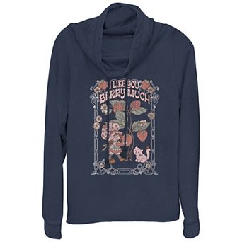 Women's Strawberry Shortcake I Like You Berry Much Cowlneck Graphic Lightweight Long Sleeve