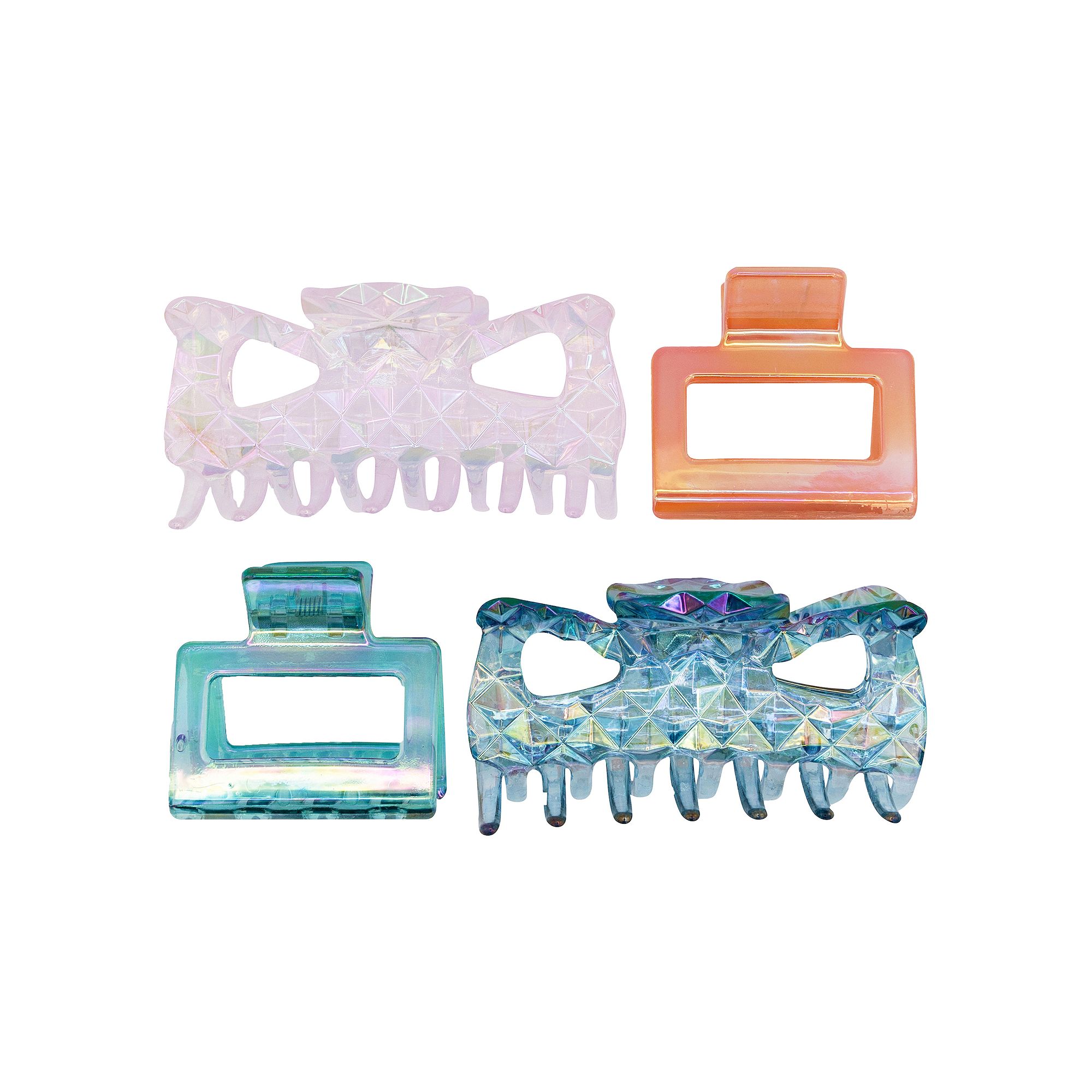 Girls Limited Too 4-Pack Claw Clips, Iridescent