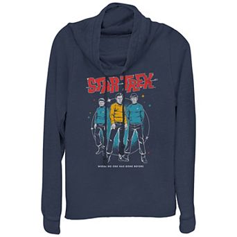 Women's Star Trek Classic Trio Poster Cowlneck Graphic Lightweight Long Sleeve