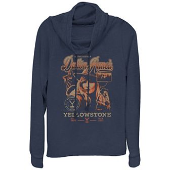 Women's Yellowstone Beth Dutton Poster Cowlneck Graphic Lightweight Long Sleeve