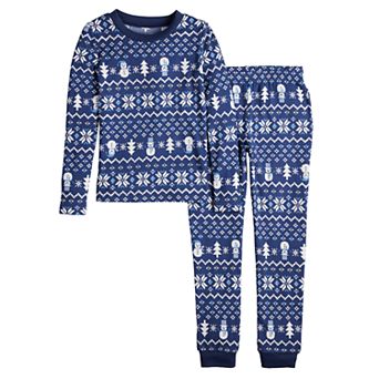 Kids 4-14 Jammies For Your Families® Winter Fairisle Top & Bottoms Pajama Set