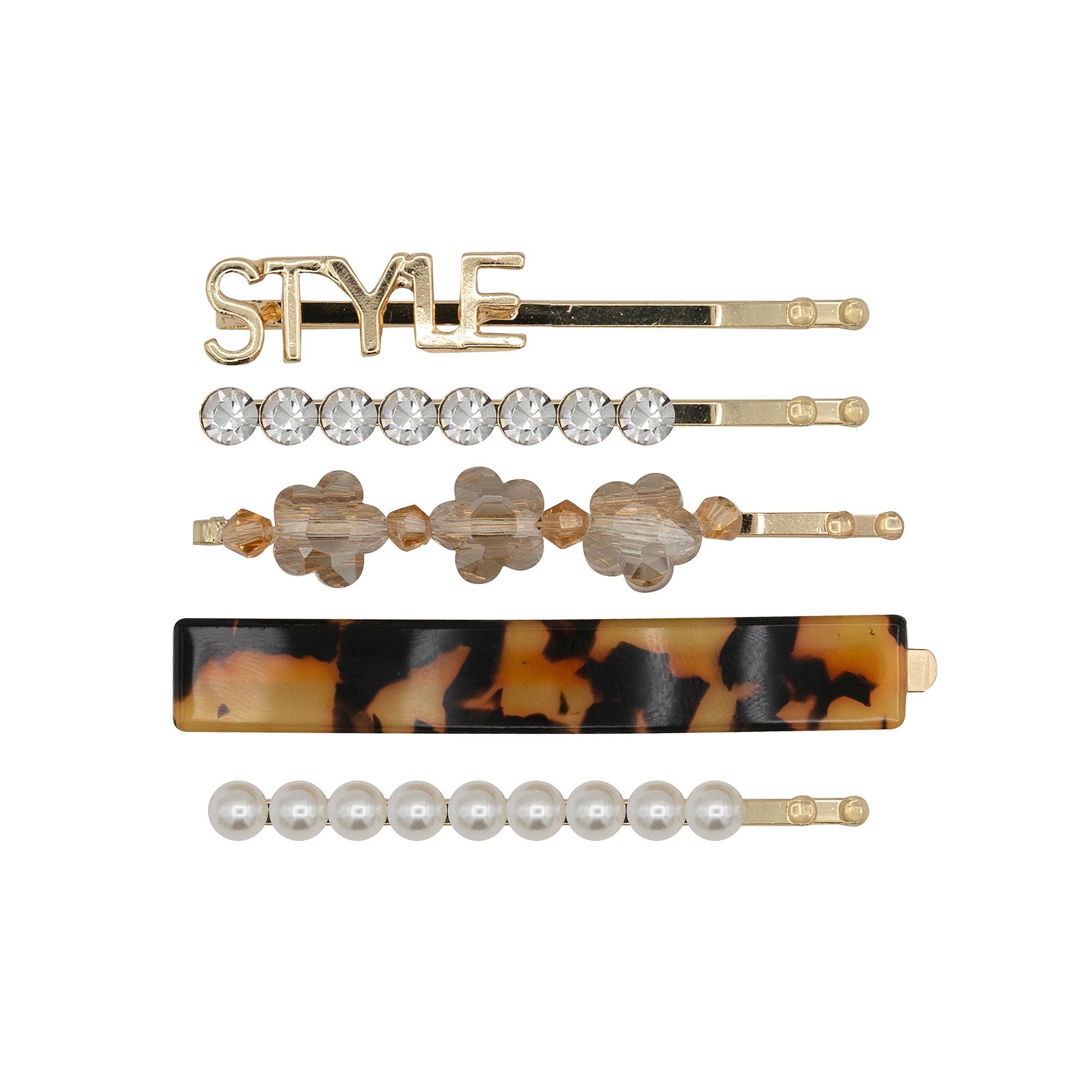 Girls Limited Too 5-Pack Hair Pins, Gold