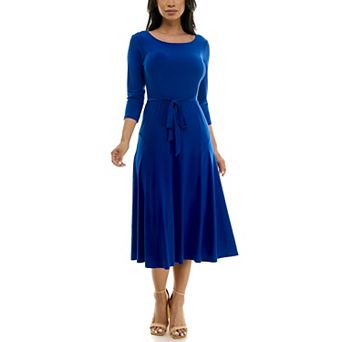 Women's Nina Leonard Sylvia Midi Dress with Sash