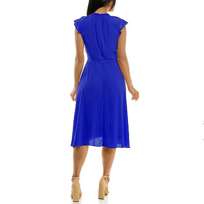 nina leonard smock chiffon midi dress Nina Leonard Cap Sleeve Dresses for Women