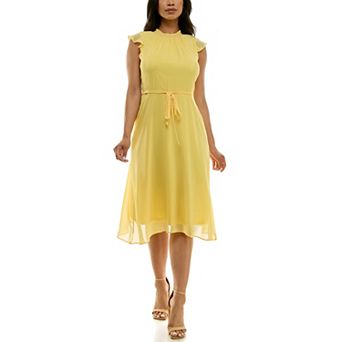 Women's Nina Leonard Mockneck Chiffon Dress