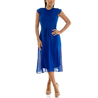 Women's Nina Leonard Mockneck Chiffon Dress