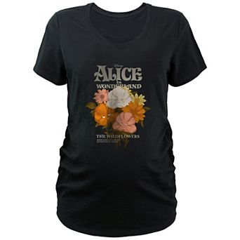 Disney's Alice In Wonderland The Wildflowers Maternity V-Neck Graphic Tee