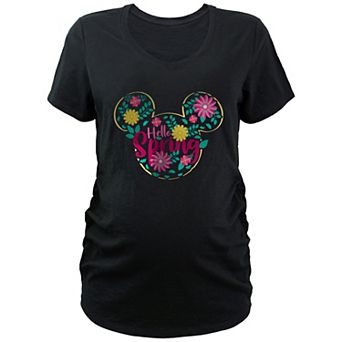 Disney's Mickey Mouse Hello Spring Maternity V-Neck Graphic Tee