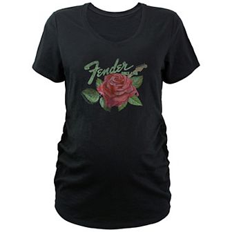 Maternity Fender Rose Logo Since 1946 V-Neck Graphic Tee