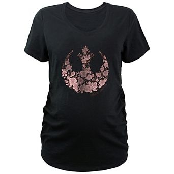 Maternity Star Wars Rose Rebel Emblem V-Neck Graphic Tee