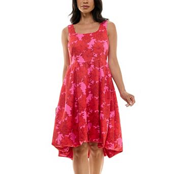 Women’s Nina Leonard High Low Bubble Hem Dress