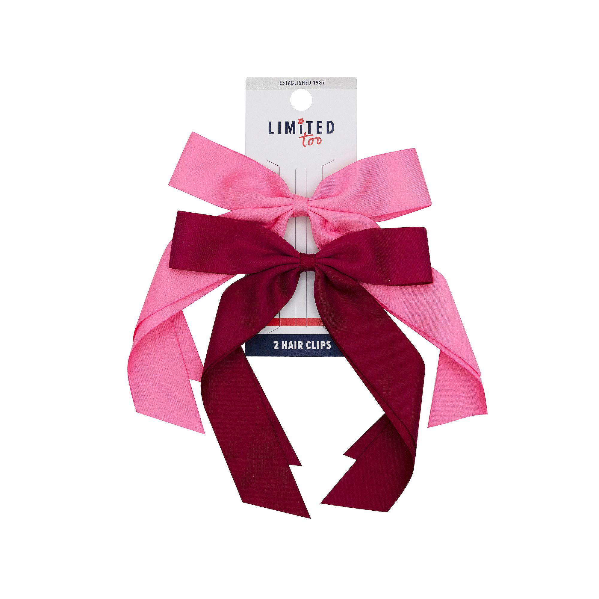 Girls Limited Too 2-Pack Hair Bow Clips, Pink
