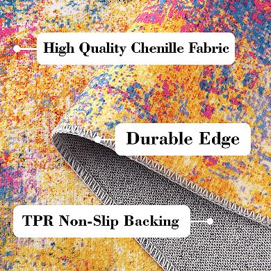 Garvee Modern Abstract Area Rug Soft Washable Throw Carpet for Bedroom Living Room