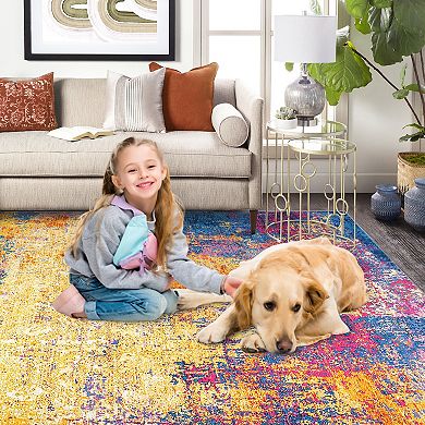 Garvee Modern Abstract Area Rug Soft Washable Throw Carpet for Bedroom Living Room