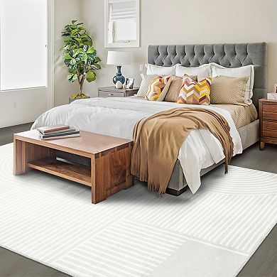 Garvee Modern Geometric Area Rug Indoor Abstract Contemporary Throw Carpet