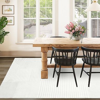 Garvee Modern Geometric Area Rug Indoor Abstract Contemporary Throw Carpet