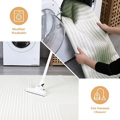 Garvee Modern Geometric Area Rug Indoor Abstract Contemporary Throw Carpet