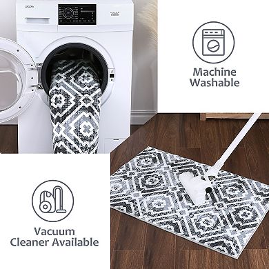 Garvee Contemporary Distressed Geometric Area Rug Soft Washable Throw Carpet