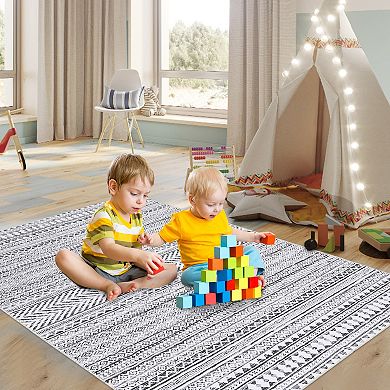 Garvee Machine Washable Boho Area Rug Geometric Throw Carpet