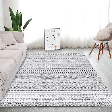 Glowsol Machine Washable Boho Area Rug Geometric Throw Carpet