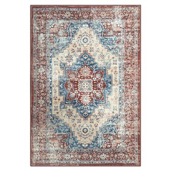 Garvee Modern Washable Floral Rug Soft Low Pile Throw Carpet for Home Decor