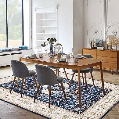 Garvee Modern Boho Floral Rug Washable Soft Bedroom Living Room Carpet
