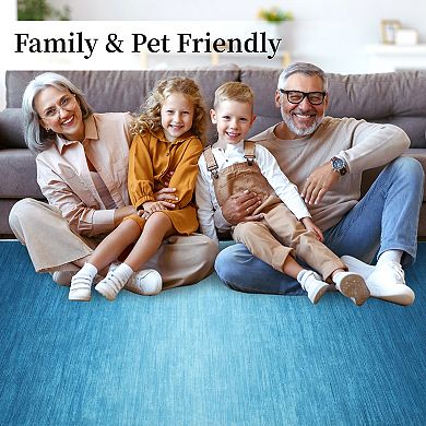 Garvee Machine Washable Ombre Abstract Area Rug Indoor Modern Throw Carpet